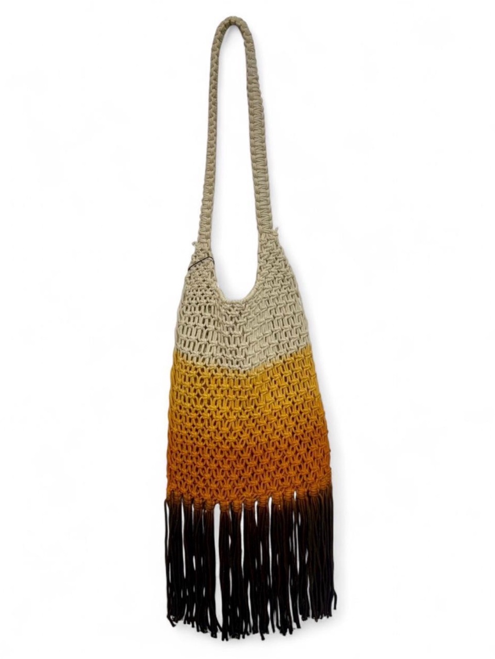 REVUE Crochet Fringe Tote Bag – Boho Summer Shoulder Bag (NWT) - Picture 4 of 5